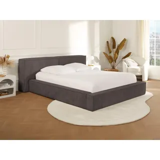 Pascal Morabito Bett mit Bettkasten - 180 x 200 cm - Cord - Taupe - TIMANO von Pascal Morabito