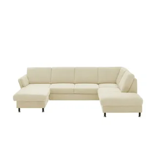 meinSofa Wohnlandschaft aus Flachgewebe Veit , beige , Maße (cm): B: 305 H: 90 T: 200.0