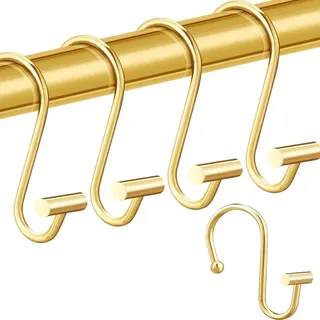 Set Mit 12 Dekorativen Duschvorhangringen Aus Messing, Geeignet Für Duschstangen Im Badezimmer.