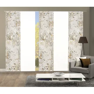 Schiebegardine HOME WOHNIDEEN "HOLNY 5er SET" Gr. 1, grau (taupe), B:60cm H:245cm, Polyester, Gardinen, Schiebevorhang Digidruck 5er Set HOLNY