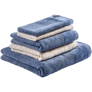 Schöner Wohnen SENSE Handtuchset 5-tlg. beige, blau