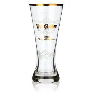 Gilden Kölsch Bier Glas 0,3l Pokal Ur-Gilden Kölsch Naturtrüb Goldrand - Transparent