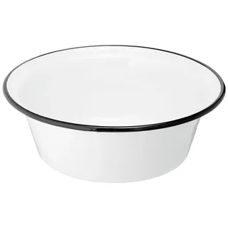 Krüger Emaille Schüssel Weiß Ø 32 cm (5,0 L) | Küchenschüssel | Für große Salate, Teige & Servieren | PFAS-frei | Schnitt- & kratzfeste Emaille | Spülmaschinengeeignet | Geschmacksneutral