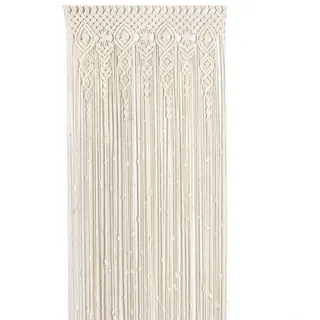 MoSundi Türvorhang, Fenstervorhänge, Makramee-Türvorhang, Bohemian-Tapisserie, Raumteiler, Wandbehang, gewebte dekorative Platte für Hochzeitshintergrund, Heimdekoration (90 x 200 cm)