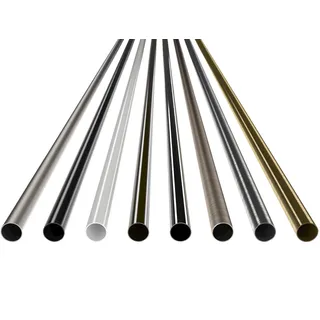 MDEKOR Rohr Stahlrohr 180 cm in Messing Gold aus Metall für Gardinenstange Vorhangstange Ø 19 mm Metall-Rohr