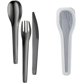 LURCH Mehrweg-Besteckset TO-GO, Edelstahl schwarz, 1 Set