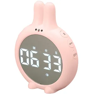 Mechanischer Zeitmanager, Kaninchen Digitaler Timer Uhr, Visuell LCD Display Hochpräziser Countdown Selbstdisziplin Gadget Erforderlich Manueller Zeitmesser Kurzzeitwecker für Backen Studium Fitness