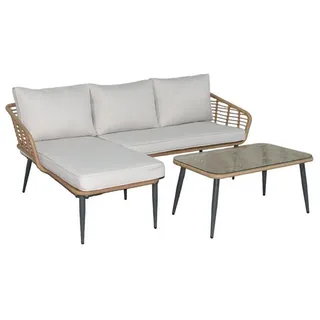 Happy Home Eck-Loungeset 8tlg. Rattan beige