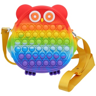 ZHYX Push Pop Pop Bubble Poppet Fidget Toys, Antistress Popet Plopper Spielzeug Poppit Tasche,Rainbowcolors