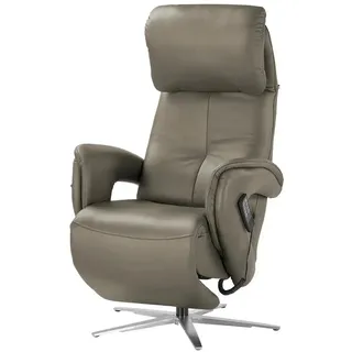 Hukla Relaxsessel Pierre Leder 75 x 126 x 177 cm Grau elektrisch