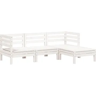 vidaXL Gartensofa 3-Sitzer Loungesofa weiß