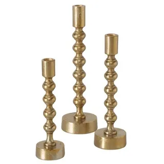 BOLTZE Kerzenleuchter Klisko (3 St), Set im Eleganten Design aus Metall in Gold goldfarben
