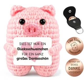 TUZELIYA - Dankeschön Geschenk - Glücksschwein - Pocket Hug Glücksbringer - Geschenke für Frauen, Freundin, Kollegin, Mama, Oma - Kleine Aufmunterung - Personalisierte Geschenke
