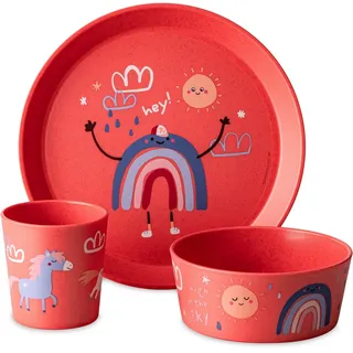 Koziol Kids Kindergeschirr Set 3-tlg. organic red DREAMS