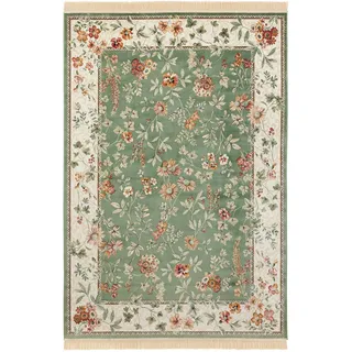 Nouristan Orient Flowers Kurzflorteppich 135 x 195 cm Grün