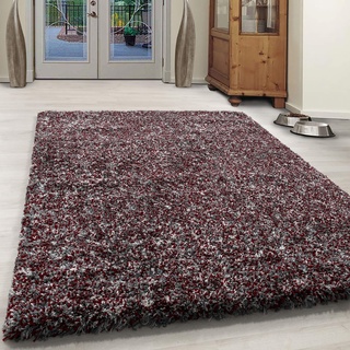 Ayyildiz Modern Hochflor Teppich, Flauschiger Langflor Teppich, Shaggy Flokati, Rechteckig, Meliert, Stilvoller Komfort für Dein Zuhause, Größe:80 x 150 cm, Farbe:Rot