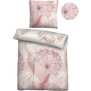 biberna Maria Pusteblume Baumwolle Rosa 155 x 220 cm + 80 x 80 cm