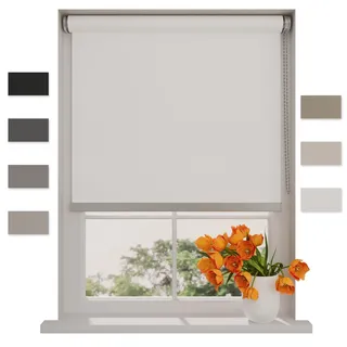 DTCH® Verdunklungsrollo ohne Bohren, weiß, 240 x 190 cm | 100% verdunkelnd, inkl. Klemmfix, Aluminium-Unterleiste, Metall-Kettenzug, Breite kürzbar, Breiten bis 240 cm, kindersicher