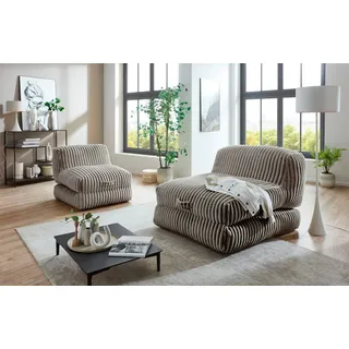 Home affaire XXL-Sessel Pia, Loungesessel in Megacord, 2 Größen, Schlaffunktion und Pouf-Funktion grau 83 cm x 80 cm x 95 cm