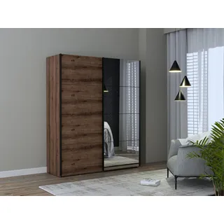 Forte Schwebetürenschrank Jacky 170 x 210 x 61 cm Braun
