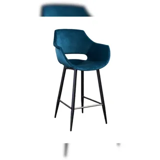 KAWOLA Barhocker ZAJA Sitzhöhe 76 cm Velvet petrol