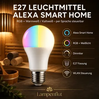 Sauna LED Smart Home E27 Leuchtmittel Amazon Alex, Smart Life