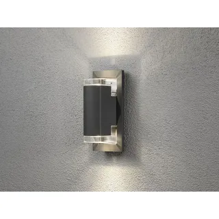 Konstsmide Außenwandleuchte Aluminium 22,5 cm 2x 5W LED anthrazit