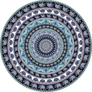 Miracle Home Mandala/Pareo Multi 309, 100% Baumwolle, Blau, 180 RD