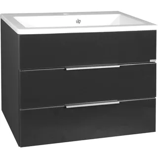 Fackelmann Waschtischunterschrank 2 Schubladen 79,5 x 59 x 49 cm Weiß