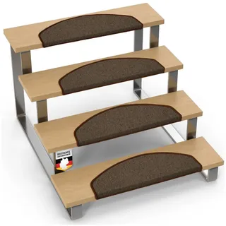 Floordirekt Stufenmatte London Pro, Im modernen Design, Halbrund, Rutschhemmende Oberfläche braun