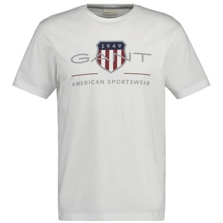 Gant T-Shirt Herren T-Shirt - REGULAR ARCHIVE SHIELD, Rundhals weiß L
