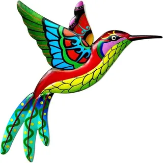 Metall-kolibri-wanddeko – Vogel Aus Schmiedeeisen – Hängende Wanddekoration – Für Den Innen- Und Außenbereich Geeignet – 1 Stück, Grün