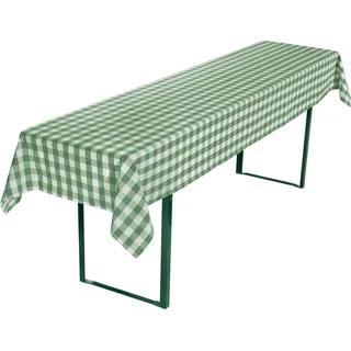 REDBEST Tischdecke Biertisch Tischdecke "Nashville", Baumwolle Karo/Landhaus grün 90 cm x 260 cm