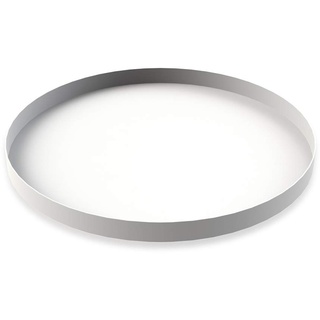Cooee Design Tablett Circle aus Edelstahl in der Farbe Weiß, Maße: 30cm x 30cm x 2cm, HI-012-WH