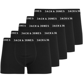 JACK&JONES Herren Boxer Shorts, 5er Pack - JACHUEY TRUNKS, Baumwoll-Stretch Schwarz XL
