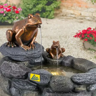 AMUR Zierbrunnen mit LED und Pumpe für Garten, Gartenteich (230V - Teich-König)