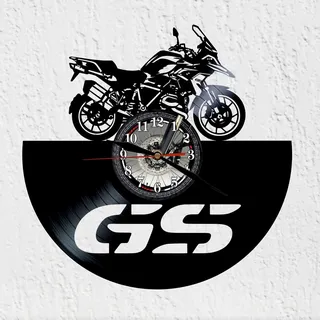 VINY WOODY Wanduhr Moto GS Adventure Motorrad All Road Vinyl Wanddeko