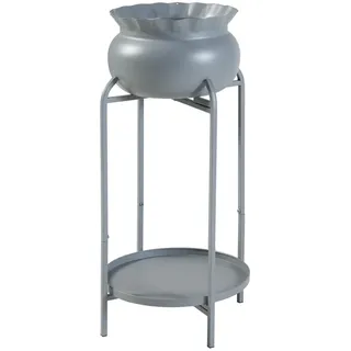 [en.casa] Blumenständer Altena 60 x 27 x 27 cm Grau