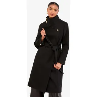 LIPSY Kurzmantel Lipsy Mantel mit Trichterkragen und Gürtel, Petite (1-tlg) schwarz 44 (GB: 16)
