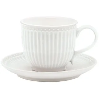 GREENGATE Alice Kaffeetasse mit Untertasse 0,3 l Weiß