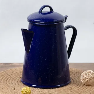Emaille-Kaffeekanne, Vintage, blau gesprenkelt, Aufbewahrung, Tee, Wasserkocher, Innenbereich, Küche, Camping, Outdoor, Emaillegeschirr