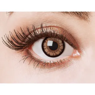aricona Kontaktlinsen - Braune Kontaktlinsen farbig ohne Stärke - Farbige Kontaktlinsen Jahreslinsen braun mit Big Eyes Effect, 2 Stück