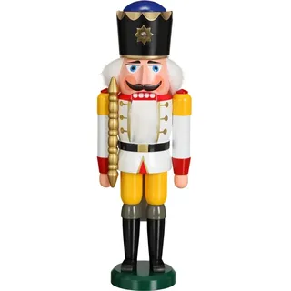 Seiffener Volkskunst Nussknacker König weiß Größe 39 cm