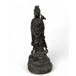 Asien LifeStyle Buddhafigur Buddha Figur Bronze Guanyin 45cm groß