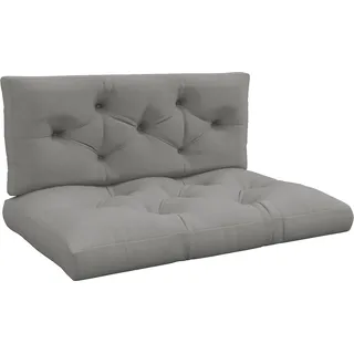 Outsunny 2 Sitzer Palettenkissen 120cm x 80cm x 10cm Bankauflage mit UV-Schutz Sitzkissen Polsterauflage wasserabweisend Gartenbankauflage für Palettensofa, Balkon Hellgrau   Aosom