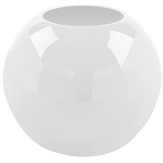 Fink Dekovase Vase MOON - weiß - Opalglas - H.13cm x Ø 16cm, Mundgeblasen und durchgefärbt weiß