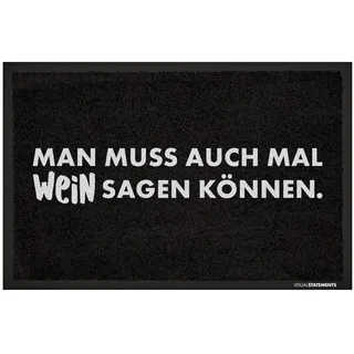 VISUAL STATEMENTS - Fußmatte mit Spruch - Schmutzfangmatte - rutschfest, waschbar - Wein Fußabtreter 60x40cm