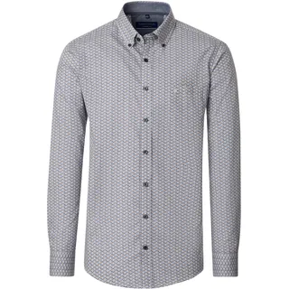 Langarmhemd CASAMODA "CASAMODA Freizeithemd Langarm Print", Herren, Gr. 4XL, Normalgrößen, grün, 100% Baumwolle, bedruckt, comfort fit, Hemden