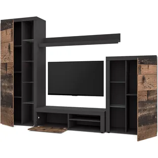 ax living Wohnwand Grau, Matera Oldwood 270/190/41 cm ohne Led