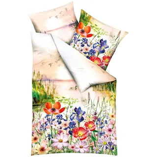 KAEPPEL Sunset Memories Floral Mako-Satin Bunt 135 x 200 cm + 80 x 80 cm